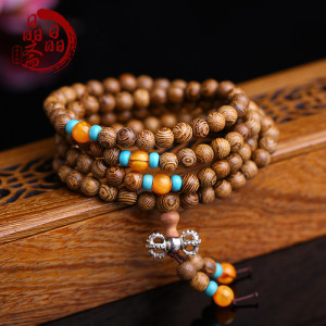 鸡翅木铁刀木108颗男款多层佛珠手链6mm民族风男女士转运念珠手串