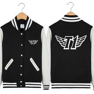 英雄联盟棒球服lol skt1战队队服开衫s5卫衣大码男装s5棒球衫男装