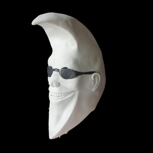 月亮人头套乳胶面具外星人万圣节舞会派对演出搞怪cos成人男全脸