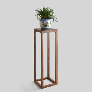 新中式花架 中式古典家具 简约实木花架边几 水曲柳置物架 装饰几