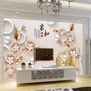 5d立体凹凸电视背景墙壁纸客厅大气8d墙纸简约现代无缝3d墙布壁画