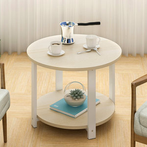 简约现代小圆桌茶几组装简易经济型客厅沙发边