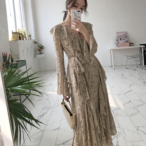 【记忆屋自制2018春款新品韩版chic飘逸碎花雪