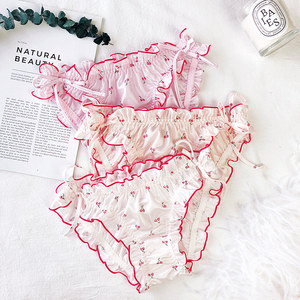 日系可爱甜美樱桃系带性感小心机低腰三角裤少女内裤学生舒适透气