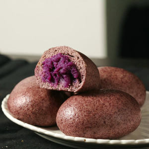 三益真早餐紫薯包速冻食品冷冻广式点心小吃面食 span class=h>主食 