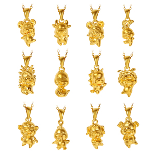 十二生肖黄金吊坠项链图片