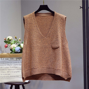 毛线针织背心女短款图片