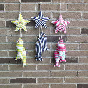 手工布艺海星小鱼串儿童房幼儿园壁挂装饰童装店铺宿舍墙壁挂件