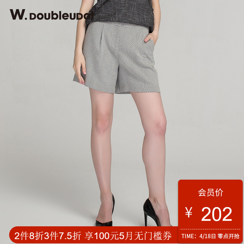 W.doubleudot达点新品韩版女时尚百搭休闲短裤WW6WL5370
