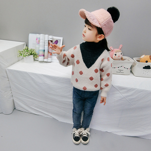 网红女童装时髦韩版冬季2-8岁3宝宝4洋气5高领儿童仿水貂绒7 span