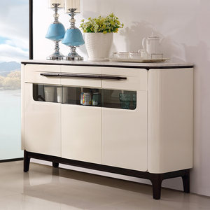 大理石餐边柜 span class=h>茶水柜 /span>现代简约储物柜子白色烤漆