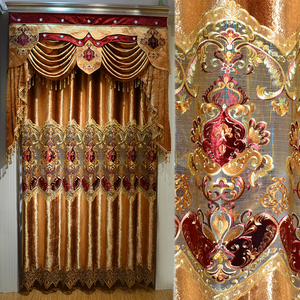 欧式遮光窗帘上门安装图片