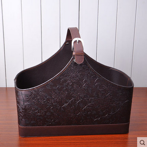 皮革礼品篮皮质收纳皮篮子图片