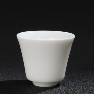 羊脂釉 span class=h>白瓷 /span>大中小号杯子斗笠杯猪油白品茗杯 