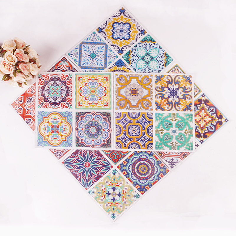 卫生间贴纸浴室装饰地中海风格墙贴装饰瓷砖贴防水自粘洗手间贴画