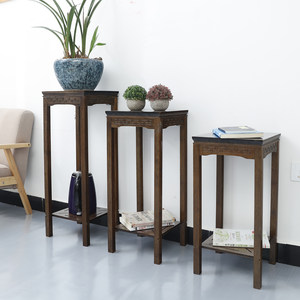 竹木    中式花架花盆架阳台简约现代花几实木多层落地花台花架子