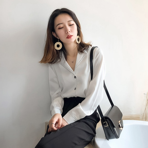 白衬衫女职业韩版百搭休闲图片