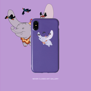 少女心紫色苹果x手机壳iphone8plus复古xs max小飞象7p男女xr
