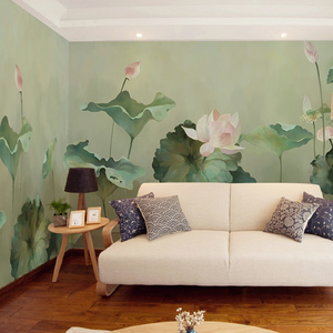 定制壁纸壁画背景墙手绘图片