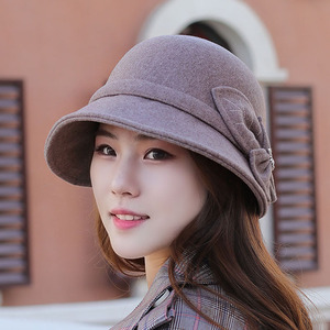 女盆帽春秋图片