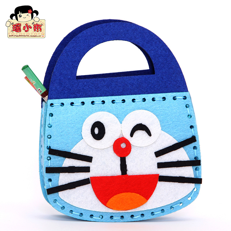 瑶小布不织布卡通挎包幼儿园小班儿童手工制作材料包diy无纺布包