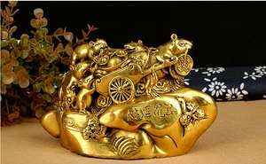 包邮 开光纯铜老鼠摆件五鼠运财生肖鼠 招财客厅家居装饰品工艺品