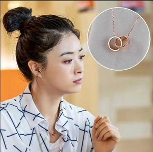 盲约夏天蒋欣同款项链女纯银时尚项链防过敏气质锁骨链玫瑰金韩版