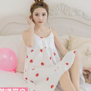 【女睡裙纯棉吊带性感带垫胸价格】最新女睡裙