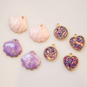 class=h>紫色 /span> span class=h>贝壳 /span>镭射亮片闪片diy耳饰 