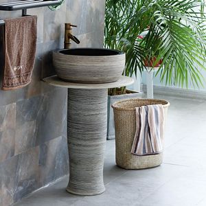 落地创意盆脸间立柱式一体业风盆洗陶瓷工柱家用卫生 span class=h>