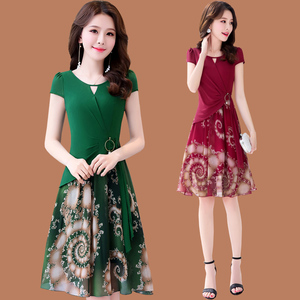 哥弟中年连衣裙短袖图片