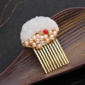 class=h>旗袍 /span>白玉 span class=h>珍珠 /span>唐风发梳梳篦 