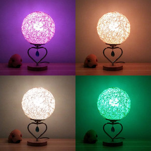 遥控七彩 span class=h>台灯 /span>卧室床头灯创意简约现代调光小夜