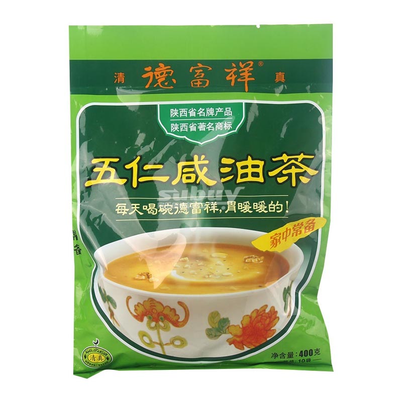 陕西特产 西安小吃 清真食品 德富祥牛骨髓油茶400克 5袋包邮