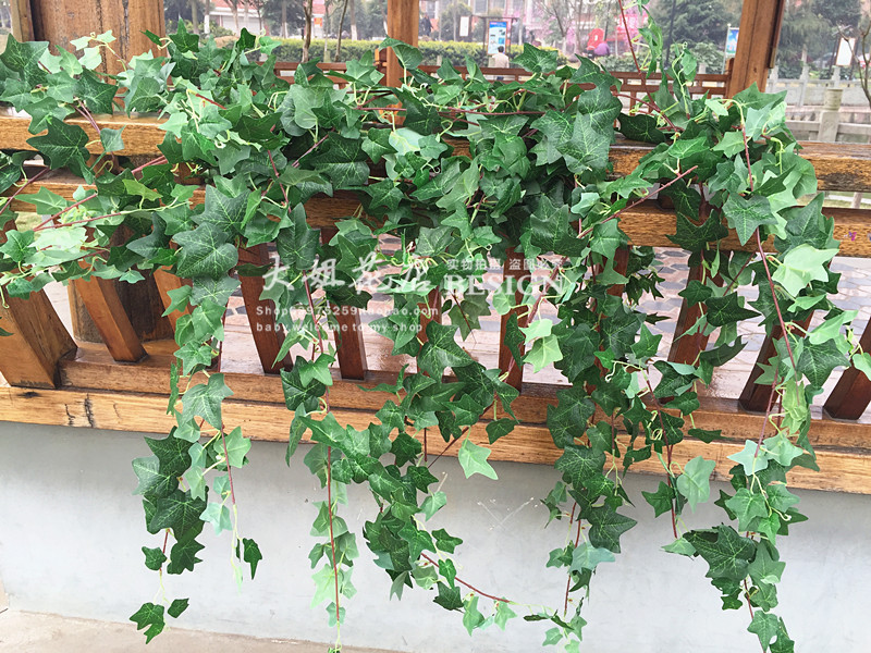 仿真常春藤仿真植物牆配材高檔綠色植物壁掛仿真藤蔓葉子綠植綠蘿