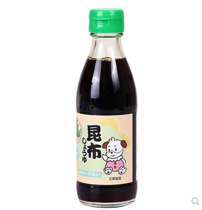 日本进口三井宝宝儿童酱油海带酱油婴幼儿调味料/品昆布酱油200ml