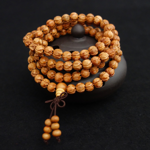 男女款桃木莲花108颗佛珠手串开光转运辟邪招财念珠菩提佛珠手链