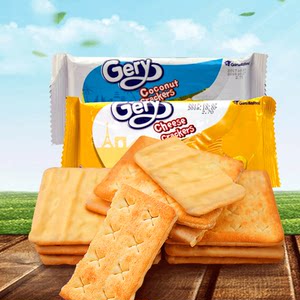 印尼进口gery芝莉椰子味饼干 醇香夹心涂层休闲小吃早餐饼干袋装