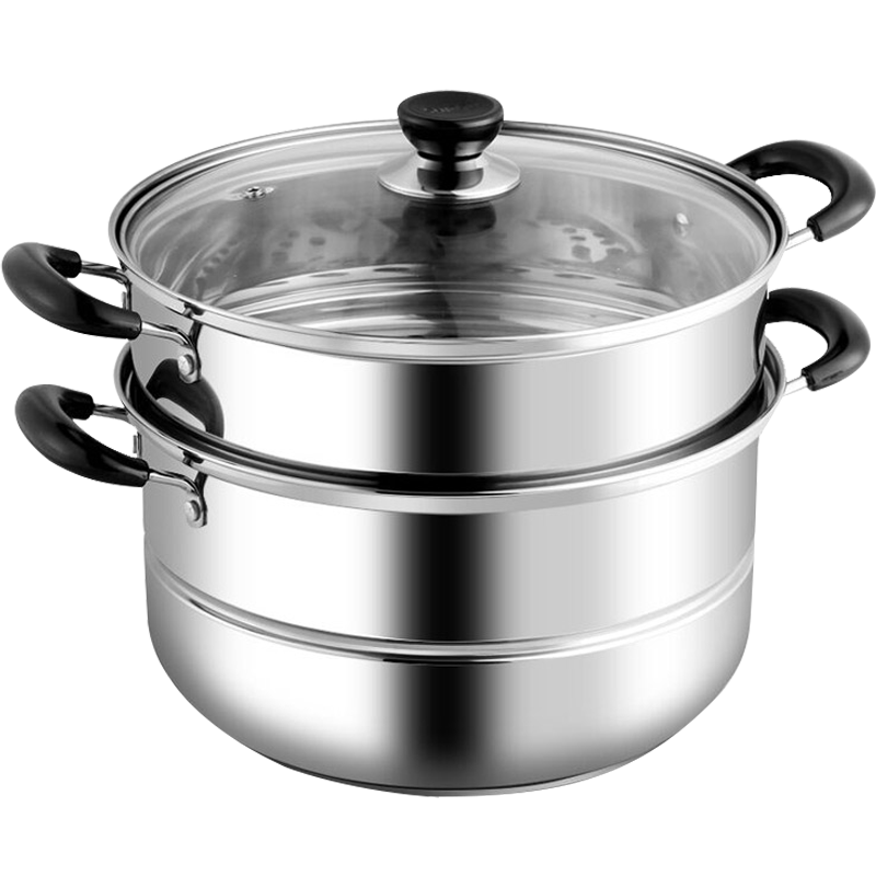 【天猫超市】苏泊尔 304不锈钢复底蒸锅家用汤锅蒸笼电磁炉通用