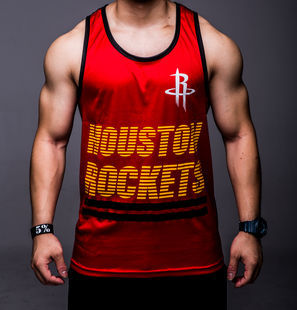 unk 正版 火箭 nba 篮球队服爆裂纹背心 球衣