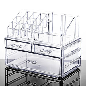 透明亚克力化妆品收纳盒翻盖防尘抽屉式带盖 span class=h>桌 /span>