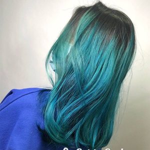 膏松石绿挑染发剂孔雀蓝  span class=h>染发膏 /span>染色【打蜡】