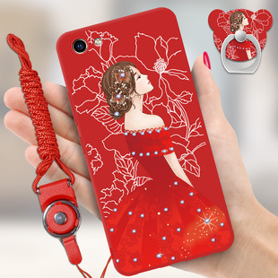 vivoy81s手机壳个性vivo v1732a磨砂软套y81s红色viv0丫81s维沃女