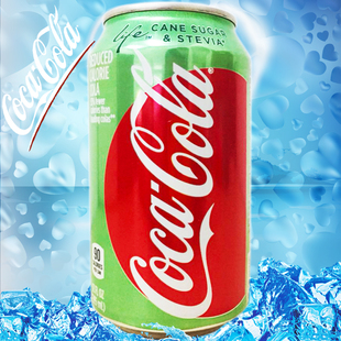 美国coca cola life 新生可口可乐绿色铝罐饮料情侣生日礼物355ml