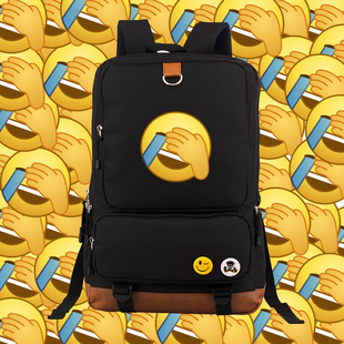 二次元背包滑稽脸表情包书包男女情侣双肩包楼楼和多多的自习室