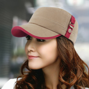 平顶帽子女士军帽韩版潮春秋户外牛仔时尚休闲鸭舌帽潮款帽太阳帽