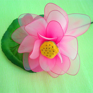 丝网花成品荷花diy丝袜花材料成品花手工仿真假花舞台家居装饰花