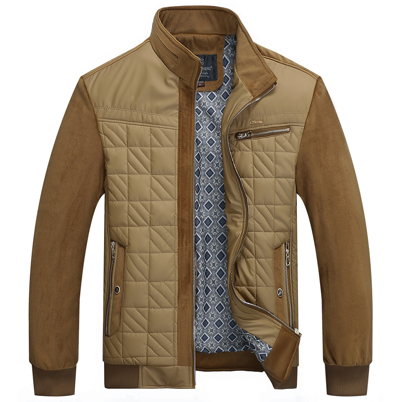 2015男装秋冬款中年立领夹克外套男士加绒加厚商务休闲爸爸装茄克