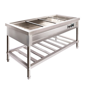 电热保温汤池深汤菜炉6/12格暖汤炉保温台售饭台快餐车 多省包邮