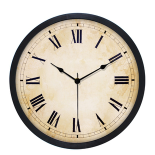 复古风挂钟欧美怀旧10英寸罗马阿拉伯数字指针挂钟单色调简约时钟